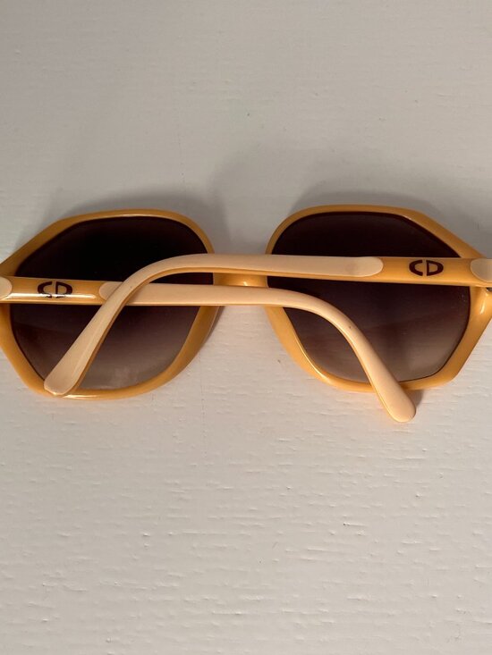 Vintage Christian Dior Oversize Sunglasses, Rounded Octagonal Cream Frames main image 6